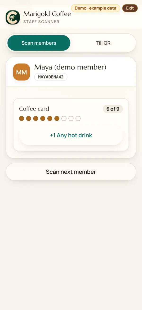 TheCocoCard staff scanner