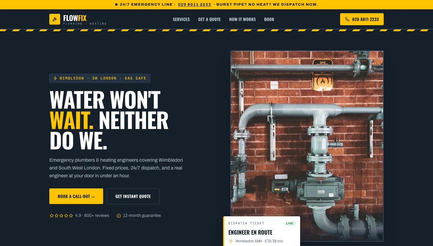 FlowFix Plumbing website prototype